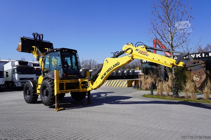 Graaaflaadmachine New Holland B 115 C backhoe loader / 1000 MTH !