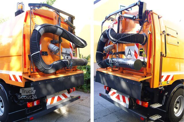 Sweeper truck Mercedes-Benz ATEGO 1324 /E 6/TÜV/FAUN Viajet 6 R+L+H Aufbaumotor