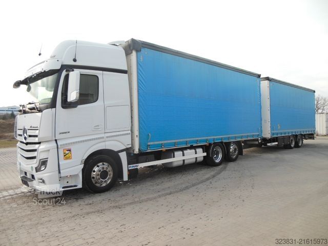 Flatbed truck MERCEDES-BENZ ACTROS 2553, 6X2, JUMBO 120M3, DURCHLADEN, TOP!