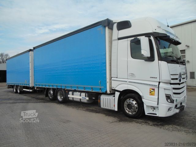 Flatbed truck MERCEDES-BENZ ACTROS 2553, 6X2, JUMBO 120M3, DURCHLADEN, TOP!