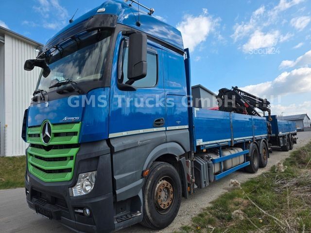 Вантажівка з відкритою платформою MERCEDES-BENZ Actros 2543 / 27m Hiab 288 Kran Flyjib / WINCH