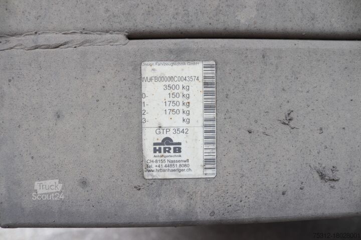 Otwarta przyczepa z plandeką  HRB GTP 3542  LBW Tandem Bordwände Durchladen