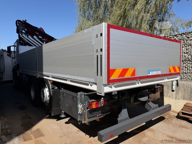 кран-манипулятор на шасси грузовика Mercedes-Benz Hiab Palfinger Fassi F485-6 JIB-4