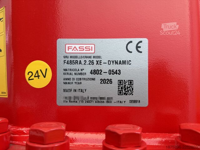 кран-манипулятор на шасси грузовика Mercedes-Benz Hiab Palfinger Fassi F485-6 JIB-4