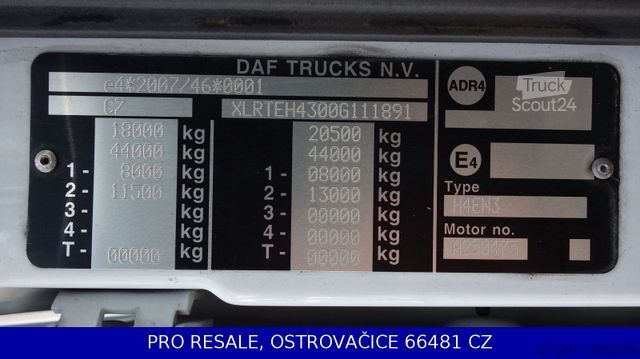 Стандартний тягач DAF XF 460 FT SSC EURO 6 - STANDKLIMA
