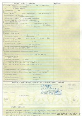 Стандартний тягач DAF XF 510 FT SSC EURO 6 - STANDKLIMA