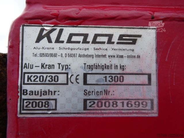 Remorcă  KLAAS-ALU-Kran K20/30 TS Anhänger 30 Meter