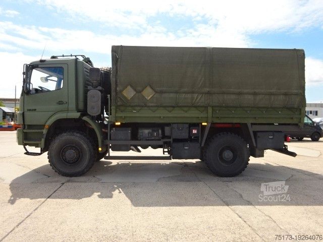 Plattewagen met zeil MERCEDES-BENZ AXOR 1829 A 4X4 Klima Standhz. ALLRAD