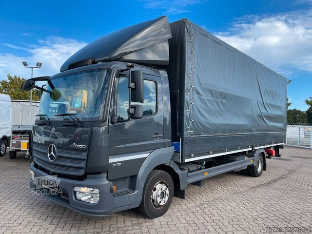 Aizkaru sānu furgons MERCEDES-BENZ Atego 818 BL/ 6.9m Pritsche/ Autom/ AC/ Standhzg
