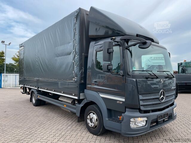 Aizkaru sānu furgons MERCEDES-BENZ Atego 818 BL/ 6.9m Pritsche/ Autom/ AC/ Standhzg