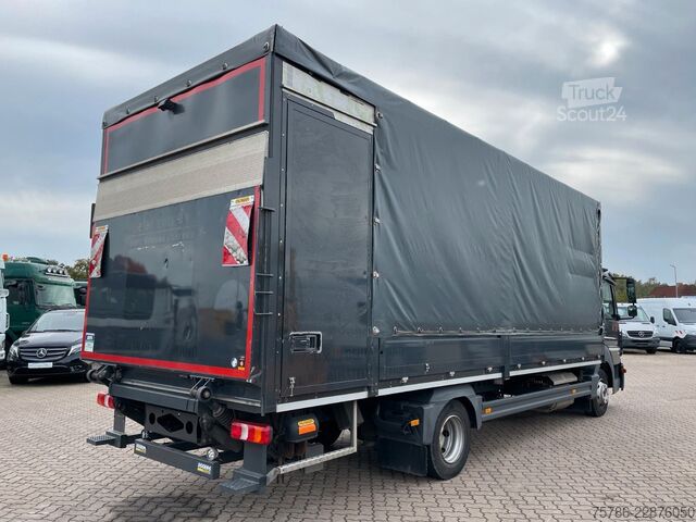 Aizkaru sānu furgons MERCEDES-BENZ Atego 818 BL/ 6.9m Pritsche/ Autom/ AC/ Standhzg