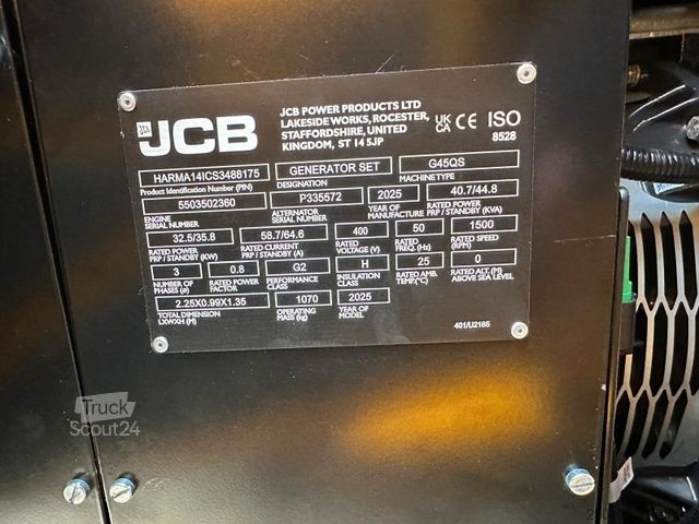 Sonstige JCB G45QS Baustellen Generator  *NEU* 50KW 41KvA