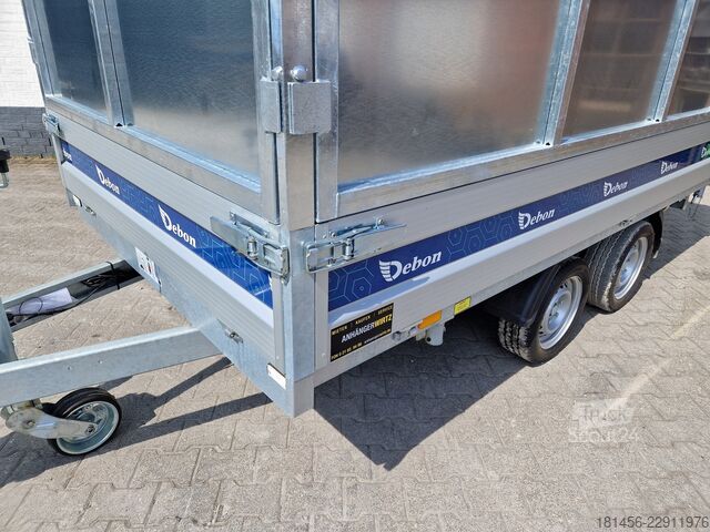 PKW-Anhänger trailershop riesig Debon PW 3.6 mit Bordwandaufsatz elektro