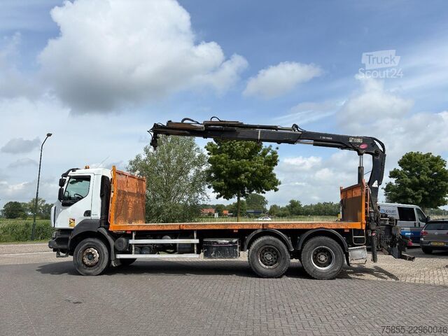 Platform trailer Renault Kerax 380 6x4 Full Steel / Hiab 166B-3 / Remote...