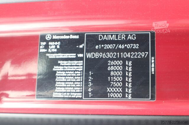  Mercedes-Benz Actros 2553 | 6X2 | RETARDER | 1M FLOOR HEIGHT ...