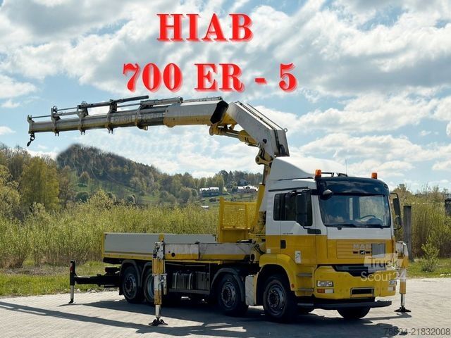 Lastbilmonteret kran MAN TGA 35.440 * HIAB 700 - 5 + FUNK / 8x2 * TOP