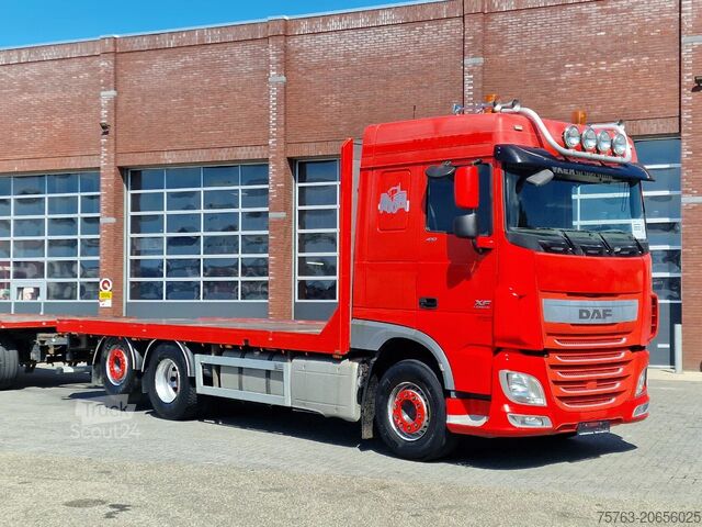 Iekraušanas platforma DAF XF 410 6x2 SpaceCab - Flatbed - Euro 6 + 2 axle...