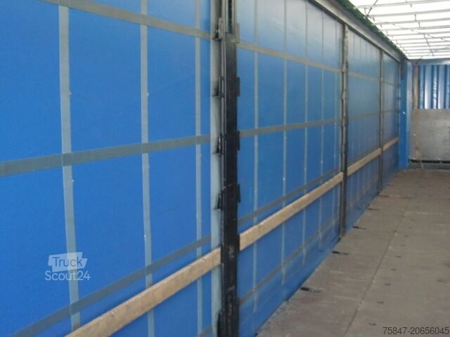 Pótkocsi platóval és ponyvával Krone SDP 27 Coil 8.600 bahnverladbar