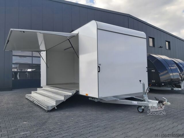 Przyczepa handlowa trailershop mobiler Messestand Infostand 600x230cm