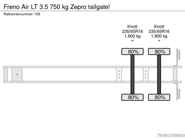 Semirimorchi BE Freno Air LT 3.5 750 kg Zepro tailgate!