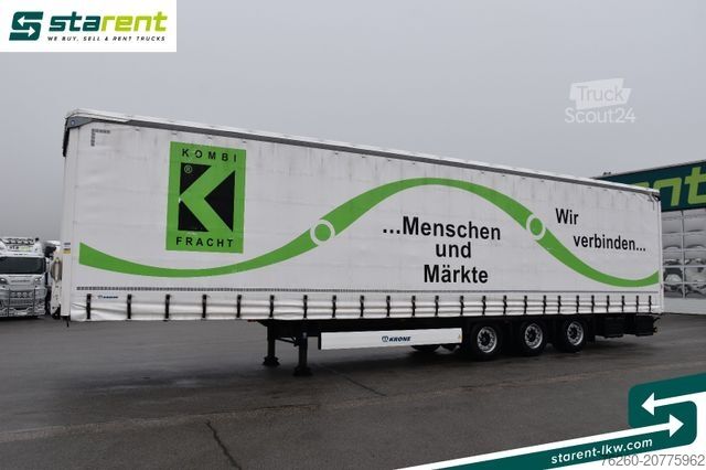 Atvērta puspiekabe ar tentu KRONE Megatrailer Hubdach Liftachse Safe Curtain