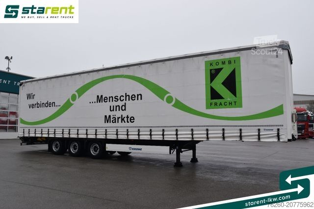 Atvērta puspiekabe ar tentu KRONE Megatrailer Hubdach Liftachse Safe Curtain