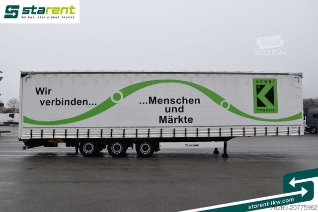 Atvērta puspiekabe ar tentu KRONE Megatrailer Hubdach Liftachse Safe Curtain