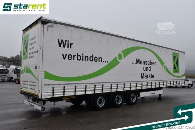 Atvērta puspiekabe ar tentu KRONE Megatrailer Hubdach Liftachse Safe Curtain