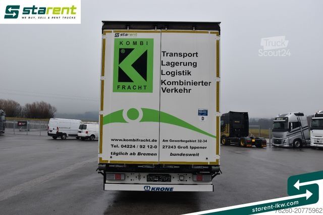 Atvērta puspiekabe ar tentu KRONE Megatrailer Hubdach Liftachse Safe Curtain