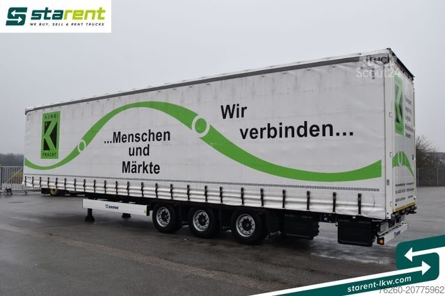 Atvērta puspiekabe ar tentu KRONE Megatrailer Hubdach Liftachse Safe Curtain