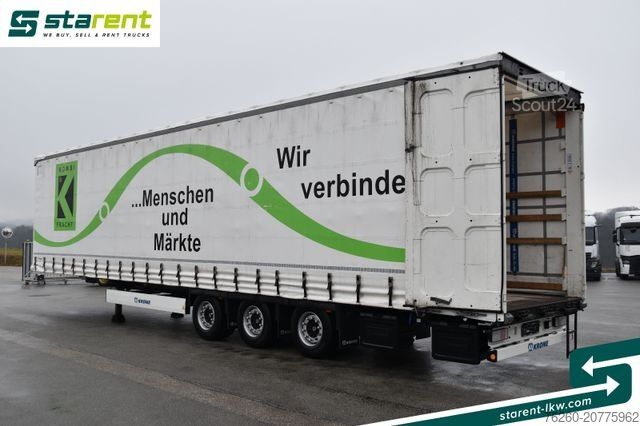 Atvērta puspiekabe ar tentu KRONE Megatrailer Hubdach Liftachse Safe Curtain