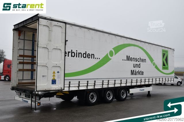 Atvērta puspiekabe ar tentu KRONE Megatrailer Hubdach Liftachse Safe Curtain