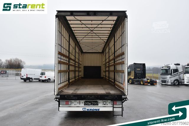 Atvērta puspiekabe ar tentu KRONE Megatrailer Hubdach Liftachse Safe Curtain