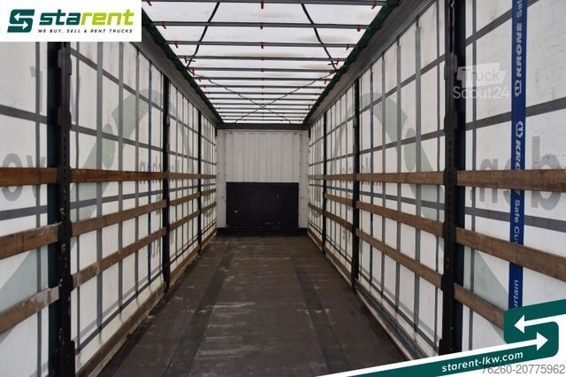 Atvērta puspiekabe ar tentu KRONE Megatrailer Hubdach Liftachse Safe Curtain