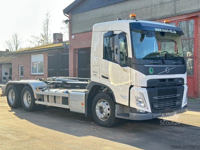 Āķa konteineru automašīna VOLVO FM420 6x4 Abroller Meiller RS21.65 AHK Lift