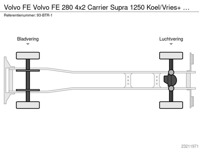 Volvo FE Volvo FE 280 4x2 Carrier Supra 1250 frigorífico/congelador + plataforma elevadora BAR 2000  Volvo FE Volvo FE 280 4x2 Carrier Supra 1250 Koel/Vri...