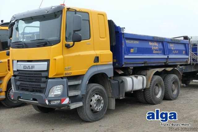 Camion-benne tricar DAF CF 460 6x4, Meiller, Bordmatik, AHK, Klima,Hydr.