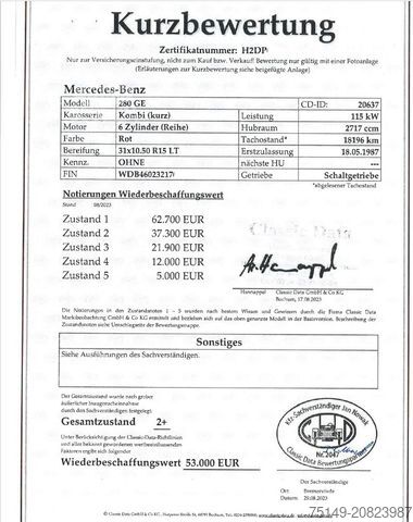 Pickup MERCEDES-BENZ G 280/GE/Restauriert/H-Kennz./Gutachten/Klima