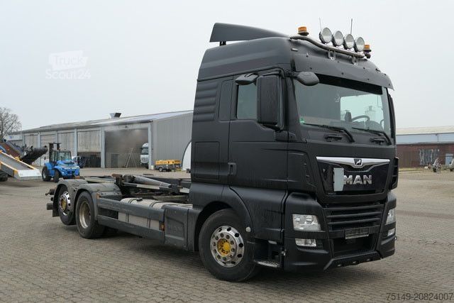 Kampós konténerszállító teherautó MAN 26.500 TGX 6x2, VDL S-21-6200, Intarder, Klima