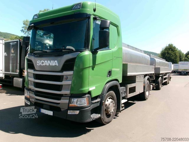 LKW mit Tankaufbau SCANIA R 410 Gliederzug mit HLW Lebensmittel-Tank