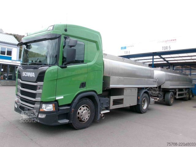 LKW mit Tankaufbau SCANIA R 410 Gliederzug mit HLW Lebensmittel-Tank