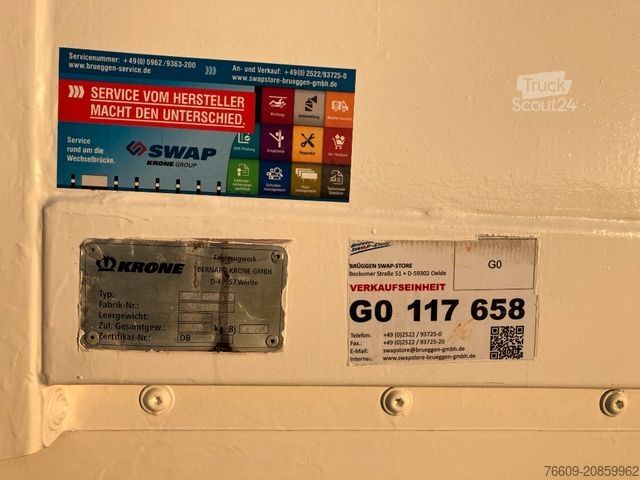 Swap body trailer KRONE Wechselbrücke Plane