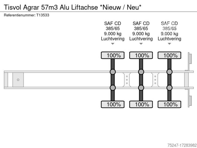 Самоскид Tisvol Agrar 57m3 Alu Liftachse *Nieuw / Neu*