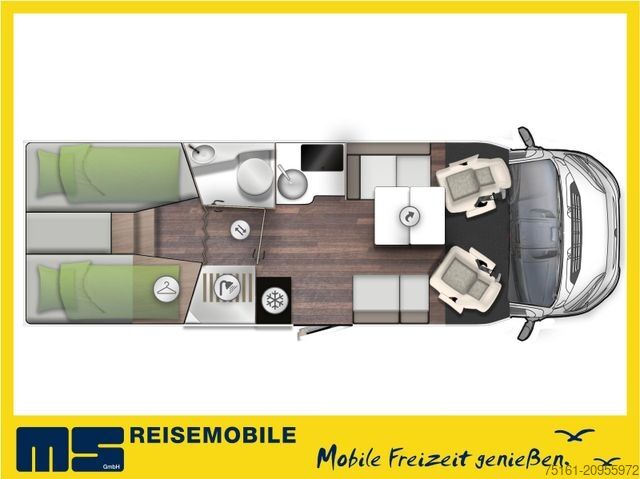 Ημιενσωματωμένο αυτοκινούμενο τροχόσπιτο FORSTER T 745 EF -VIBE EDITION 2026-/ EINZEL.- & HUBBETT