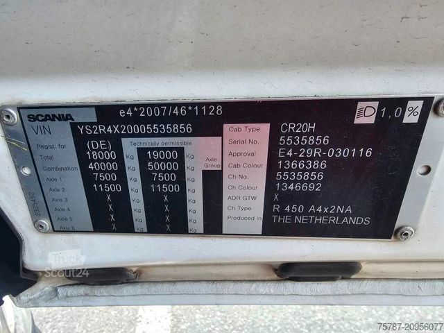 Standartinis vilkikas SCANIA R450,Retarder,Kipphydraulik,ALCOA LM