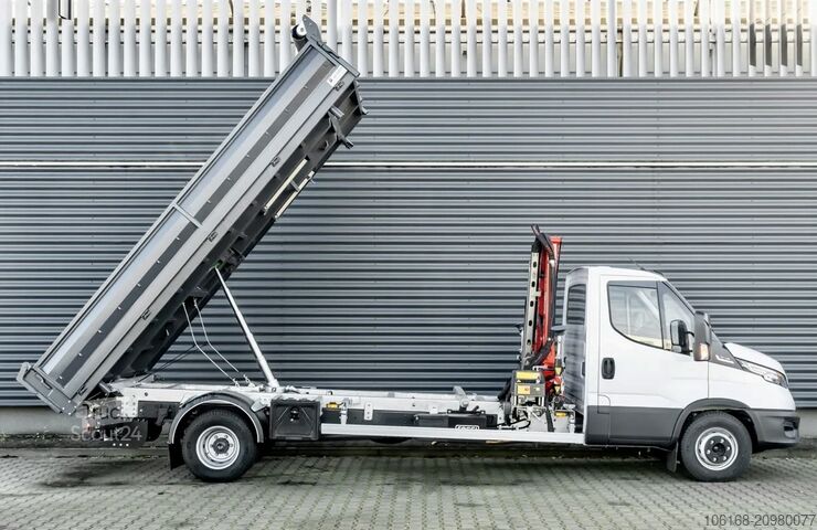 Trepunkts tippbil med kran Iveco Daily 70C18 HA8 Kipper Kran