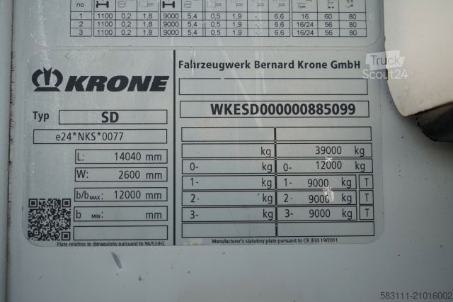 Rashladna poluprikolica KRONE CH?ODNIA / THERMO KING SLX 400 / DOPPELSTOCK / K