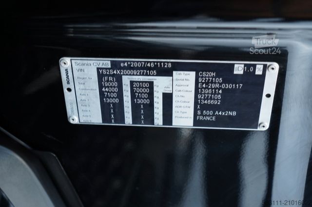 Standaard trekker SCANIA S 500 / RETARDER / FULL AIRMATIC / I-PARK COOL /