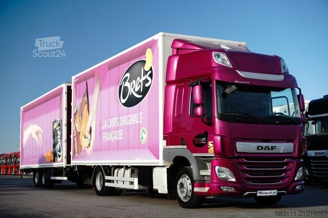 Dobozos teherautó DAF CF 450 / ZESTAW TANDEM / KONTENER /  120 M3 / PR