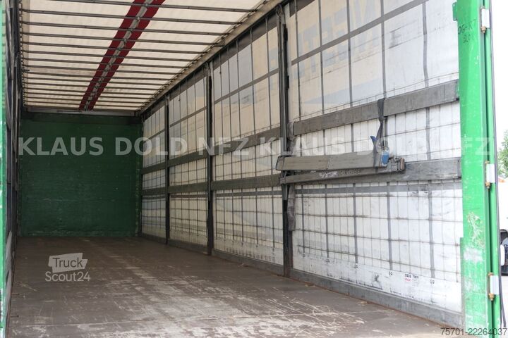 Brandalı açık yarı römork SCHMITZ CARGOBULL S01 Pritsche Plane 92m³ Liftachse SAF-Achsen